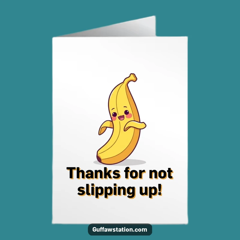 Free Printable Funny Banana Thank You Card: Thank You with a Slippery Comedian