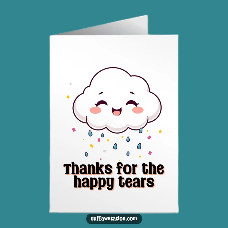 Free Printable Cloud Thank You Card: Confetti Tears Downloadable Gratitude Gift