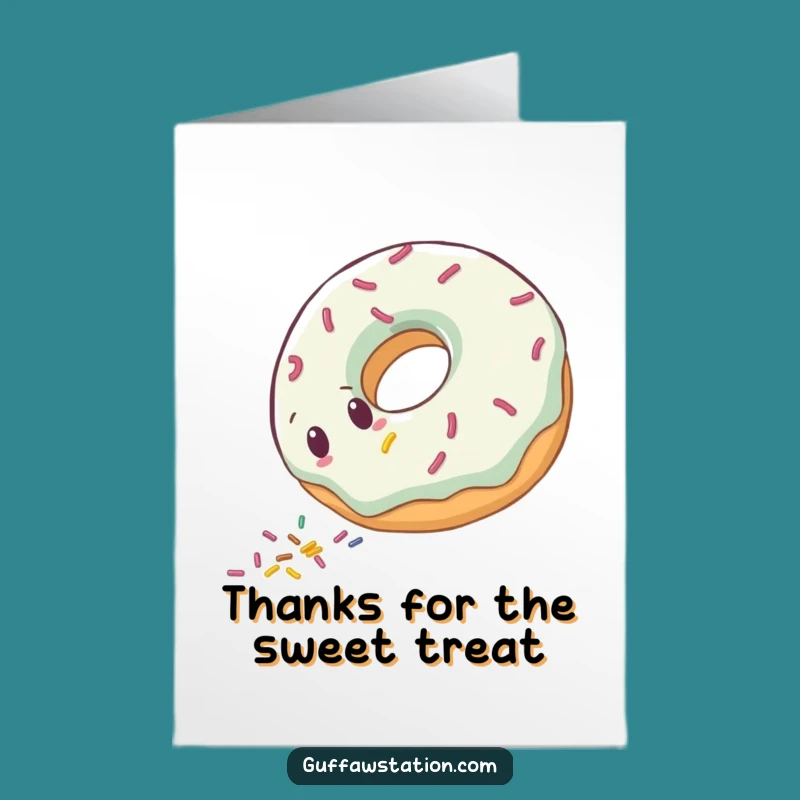 Free Printable Clumsy Donut Thank You Card - Funny Downloadable Gift