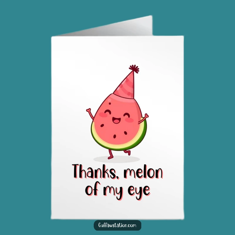 Free Printable Thank You Card: Watermelon Celebrates, Downloadable Sentiment, Easy DIY Gift