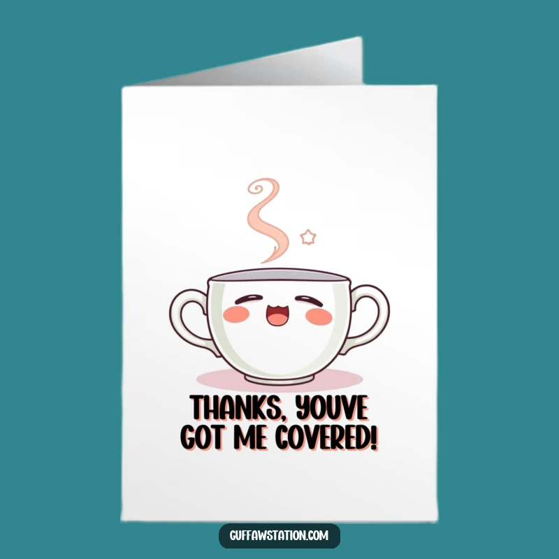 Free Printable Sleepy Teacup Thank You Card - Funny Yawn Downloadable Gift
