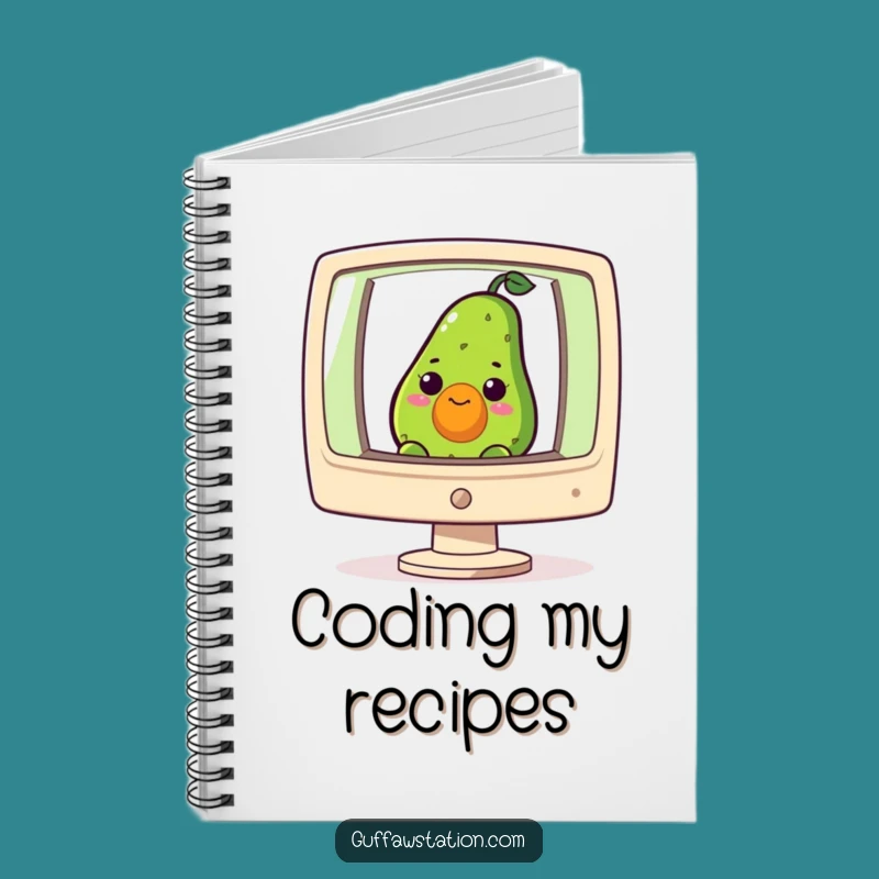 Funny Avocado Computer Notebook - Nerdy Journal for Hilarious Tech Ideas Gift