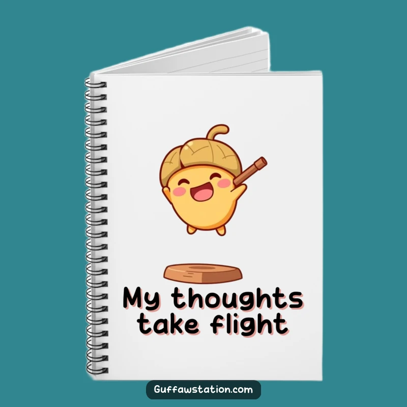 Funny Acorn Slingshot Notebook - Journal Cartoon Pages & Funny Gift