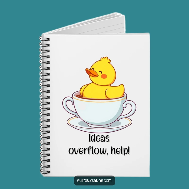 Funny Confused Duck Teacup Notebook - Jot Down Funny Ideas!