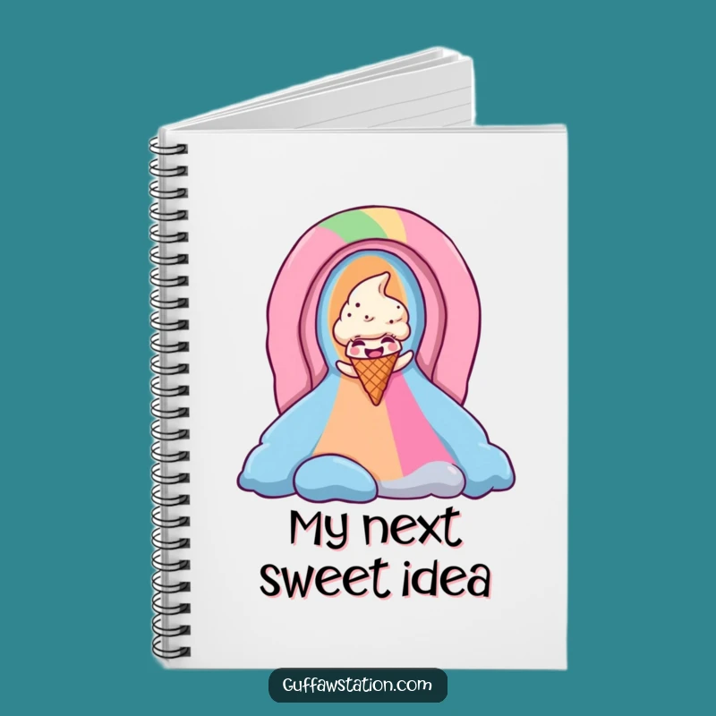 Funny Ice Cream Cone Notebook - Jot Down Fun on Rainbow Pages!
