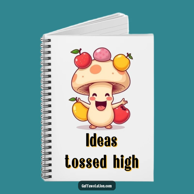 Funny Mushroom Juggling Notebook, Cartoon Diary, Creative Funny Gift