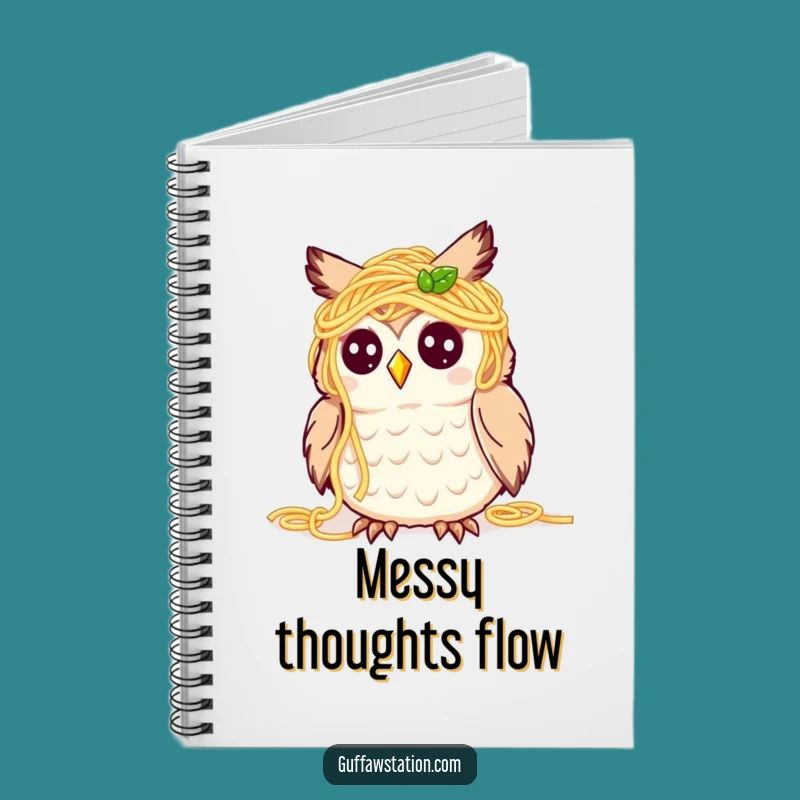 Funny Spaghetti Owl Notebook - Jot Down Culinary Ideas Gift