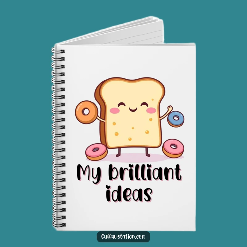 Funny Toast Donut Juggling Notebook: Cheerful Journal, Perfect Gift!