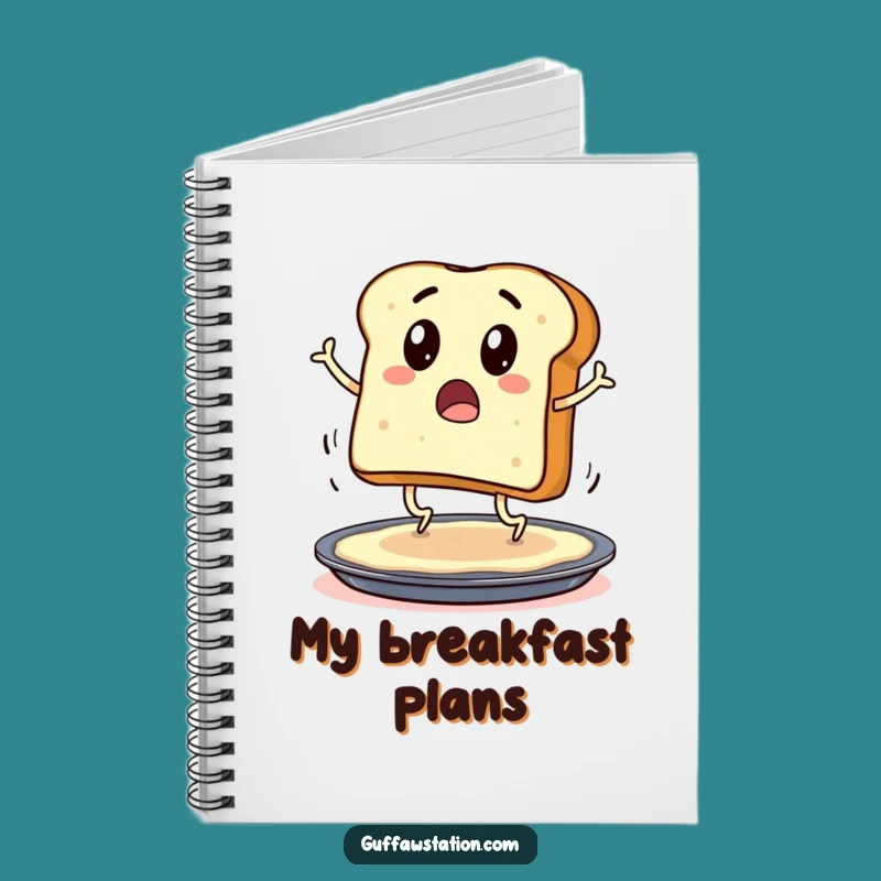 Funny Toast Hops Notebook: Surprised Cartoon Character Journal For Gift
