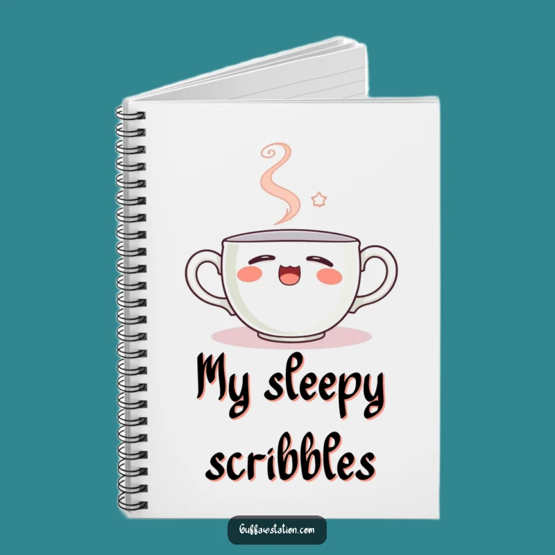 Funny Sleepy Teacup Notebook: Jot Down Your Coziest Thoughts