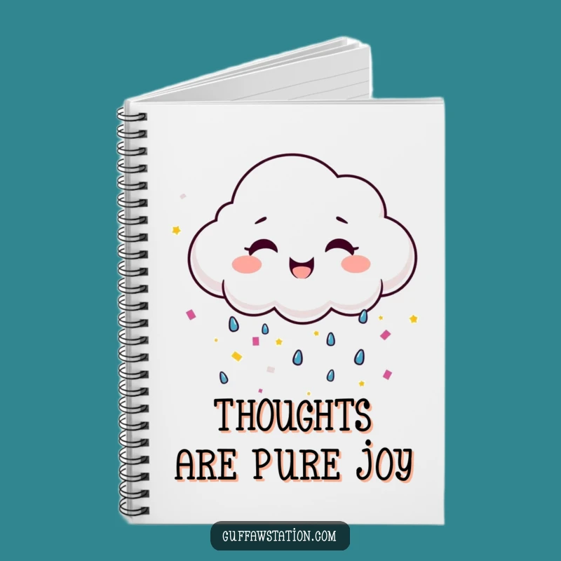 Funny Happy Cloud Confetti Notebook - Jot Down Cheerful Notes!