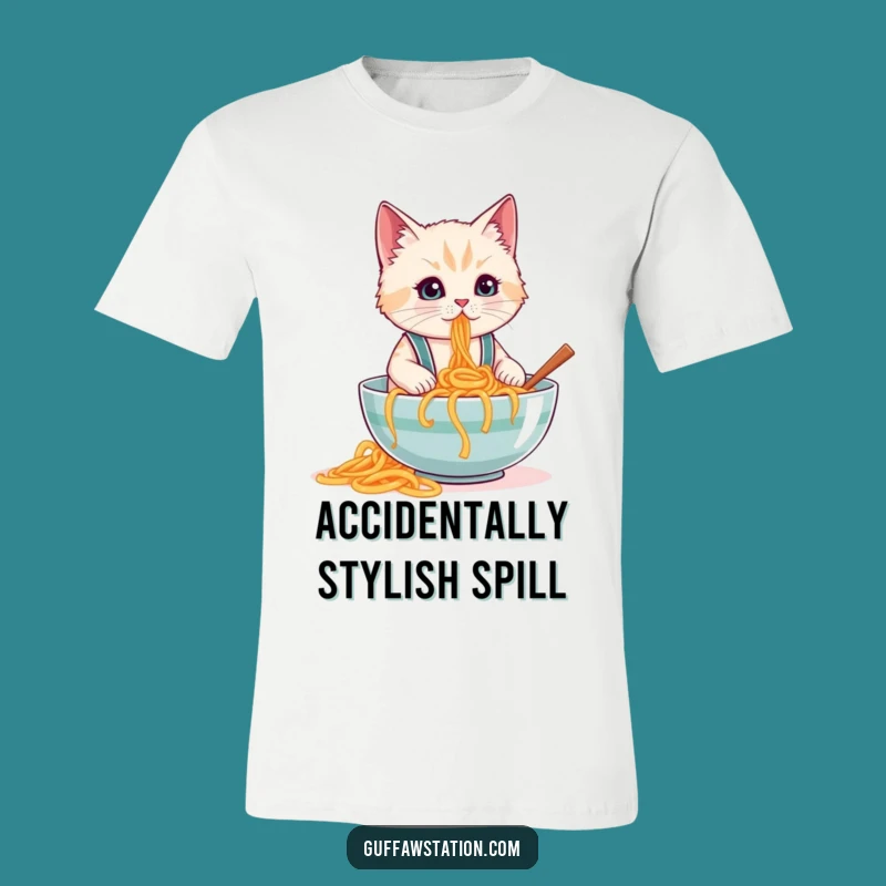 Hilarious Cat Spaghetti T-Shirt: Funny Gift for Clumsy Souls