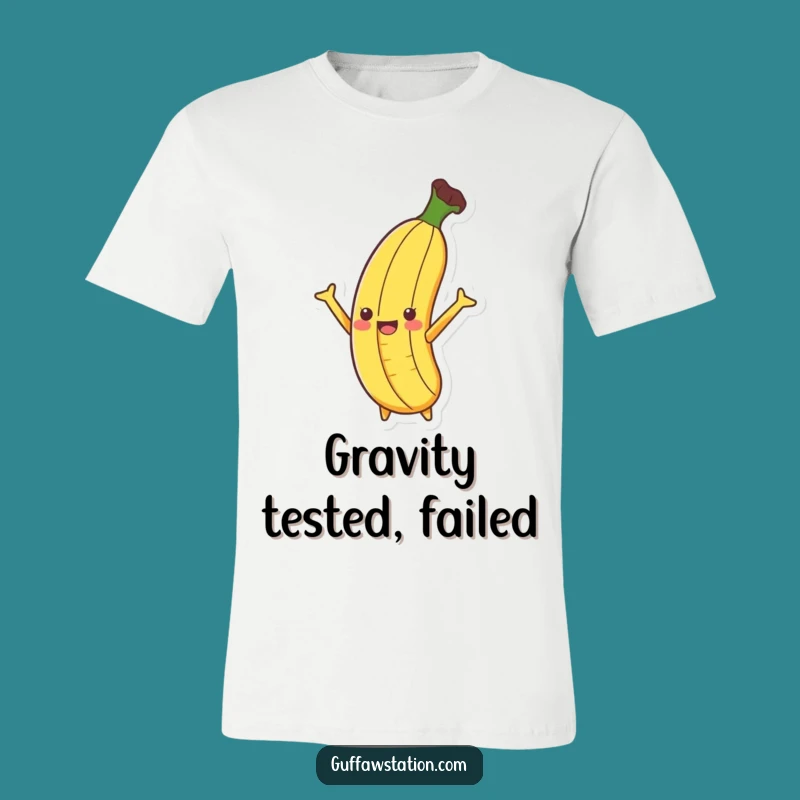 Funny Banana Slip T-Shirt: Dramatic Arms Flailing Action