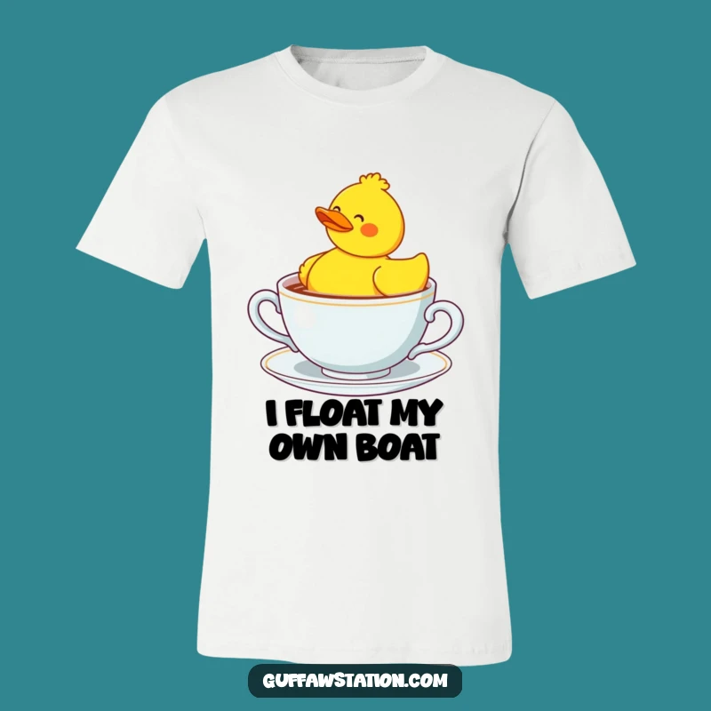 Funny Confused Duck Teacup T-Shirt - Absurd Humor Apparel Gift!