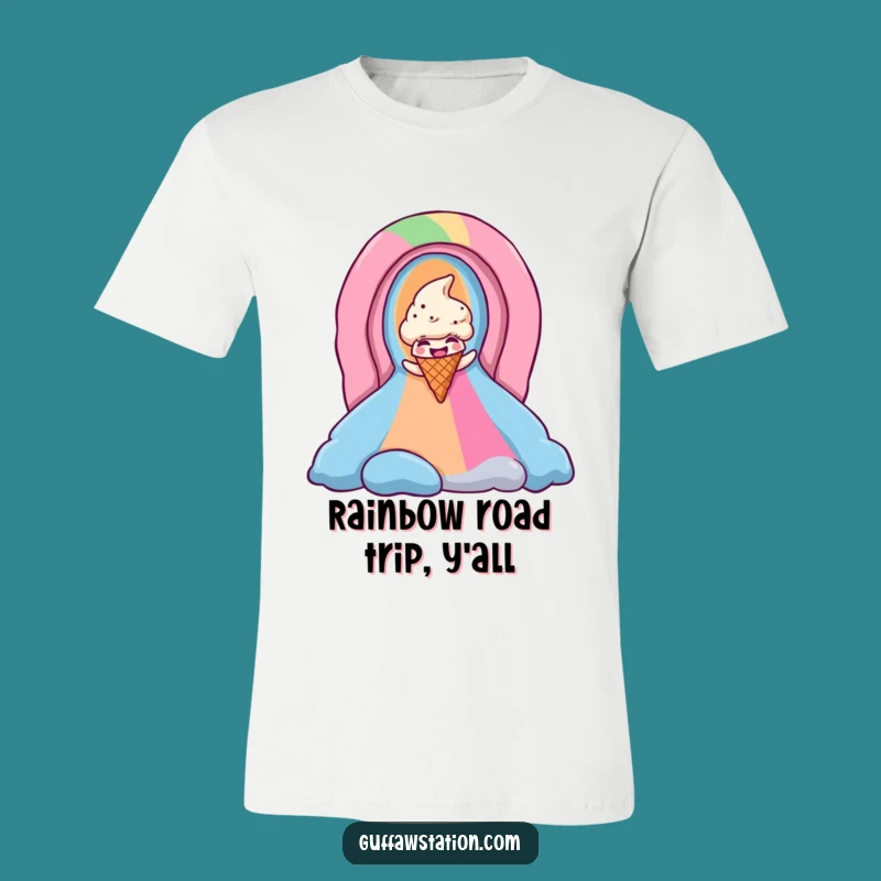 Funny Giggling Ice Cream Cone T-Shirt - Wearable Rainbow Fun Gift!