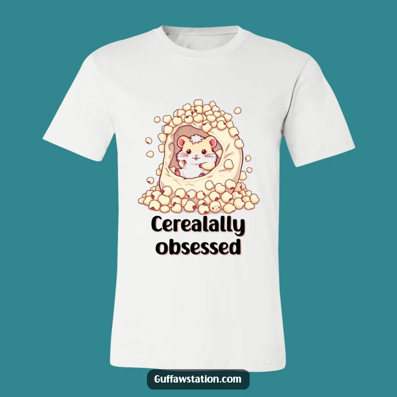Funny Hamster Cereal Bowl T-Shirt - Comical Apparel for Rodent and Breakfast Fans