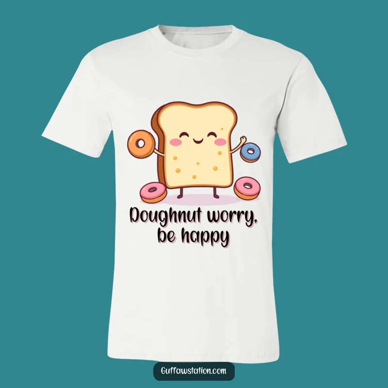 Funny Toast Donut Juggling T-Shirt: Happy Foodie Fun, Great Casual Gift!