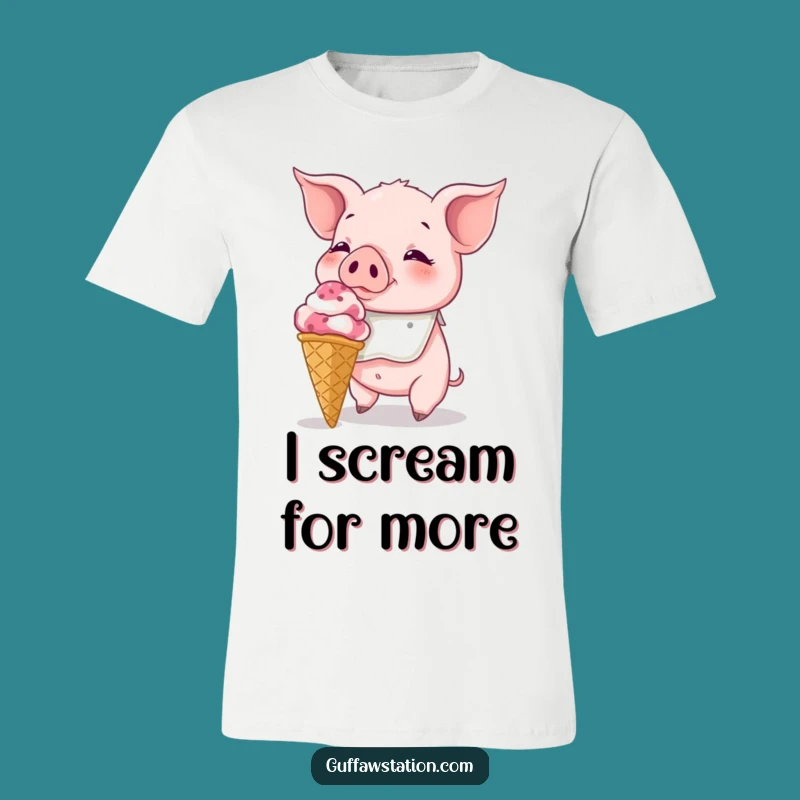 Funny Piglet Ice Cream T-Shirt: Wear Your Love for Hilarious Sweetness