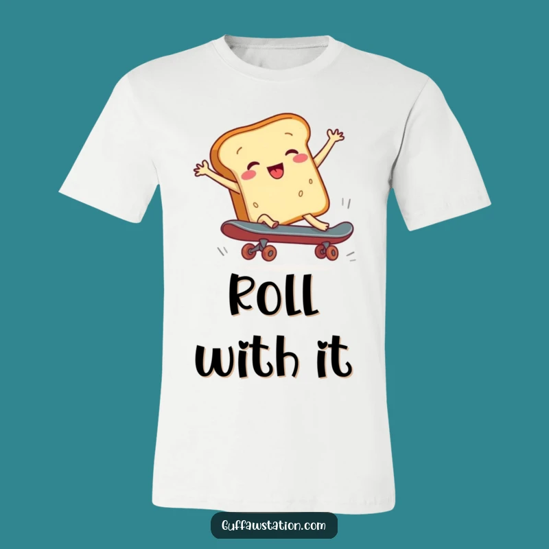 Funny Bread Skateboard Disaster T-Shirt, Cartoon Character Humor, Awesome Funny Gift