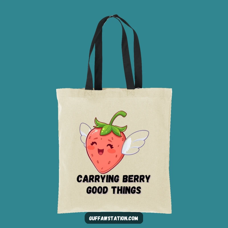 Funny Flying Strawberry Tote Bag: Delighted Journey, Practical Gift!