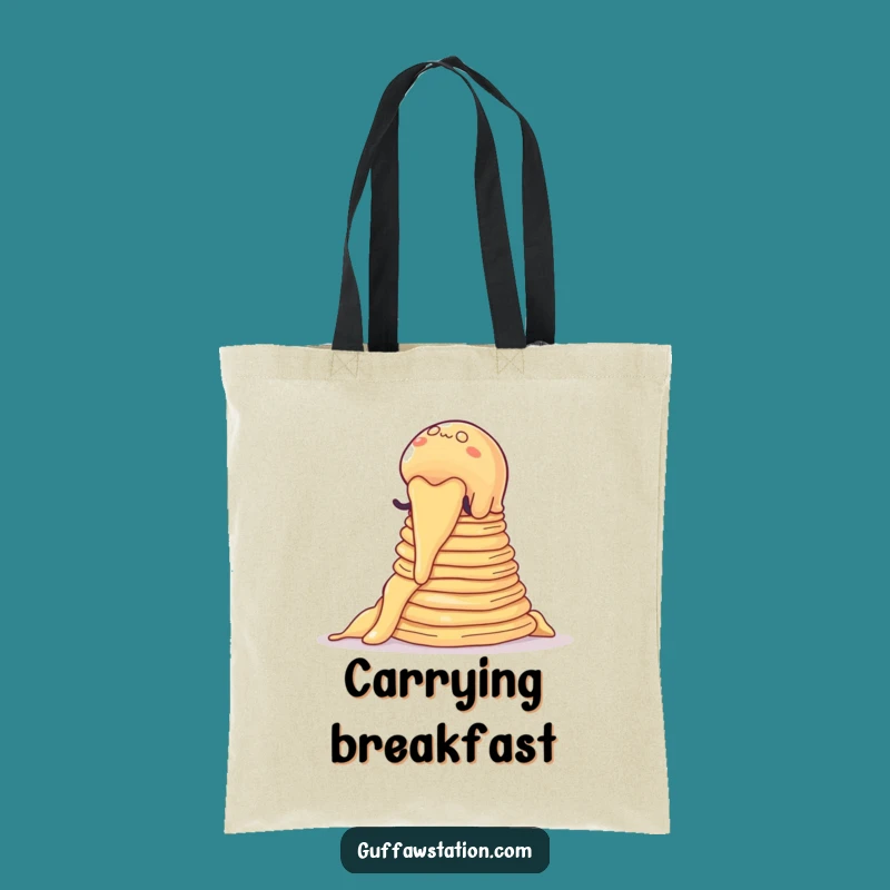 Funny Jelly Pancake Carry-All Tote, Cartoon Breakfast Bag, Practical Funny Gift