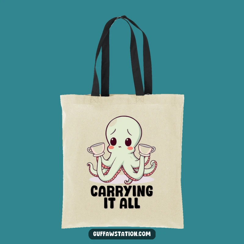 Funny Octopus Teacup Tote Bag: Carry Your Laughs and Essentials!