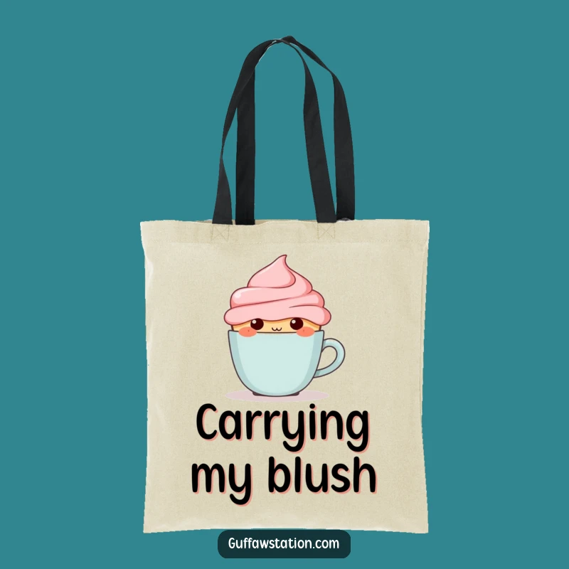 Funny Blushing Cupcake Tote Bag - Cute & Hilarious Treat Carryall Gift
