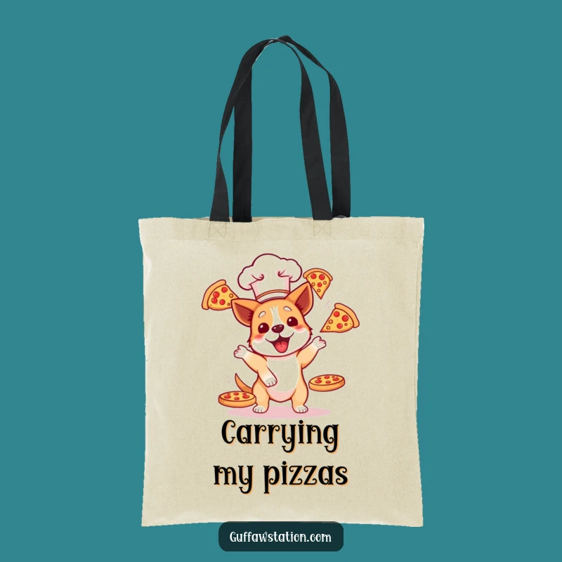 Funny Dog Chef Pizza Juggling Tote Bag - Stylish and Hilarious Carry-All