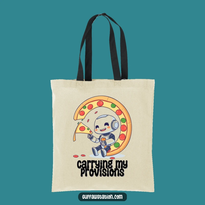 Funny Robot Pizza Tote Bag: Carry Your Pizza Dreams in Style
