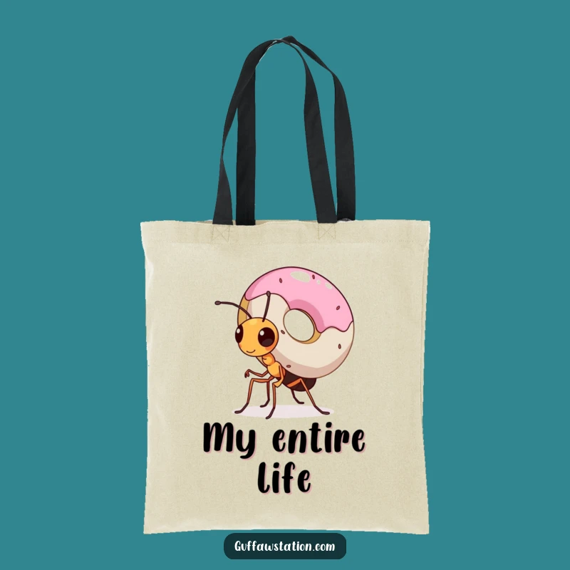 Funny Ant Donut Tote Bag - Determined Carryall Gift