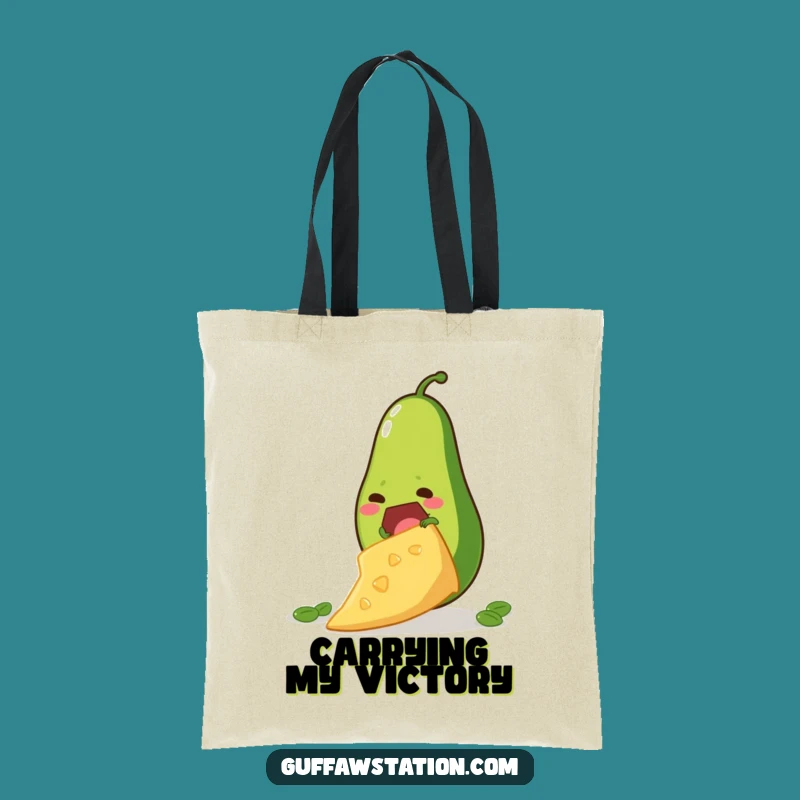 Funny Avocado Chip Climb Tote Bag: Ambitious Foodie Carry-All - Ideal Funny Gift!