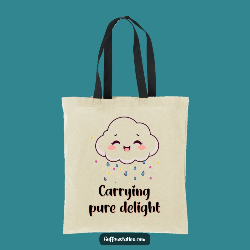 Funny Happy Cloud Confetti Tote Bag - Carry Smiles Everywhere!