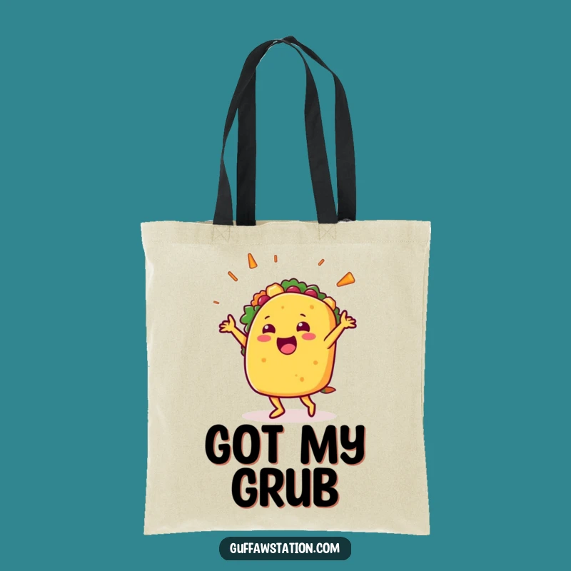 Funny Taco Dance Tote Bag: Happy Character Carry-All, Perfect Hilarious Funny Gift!