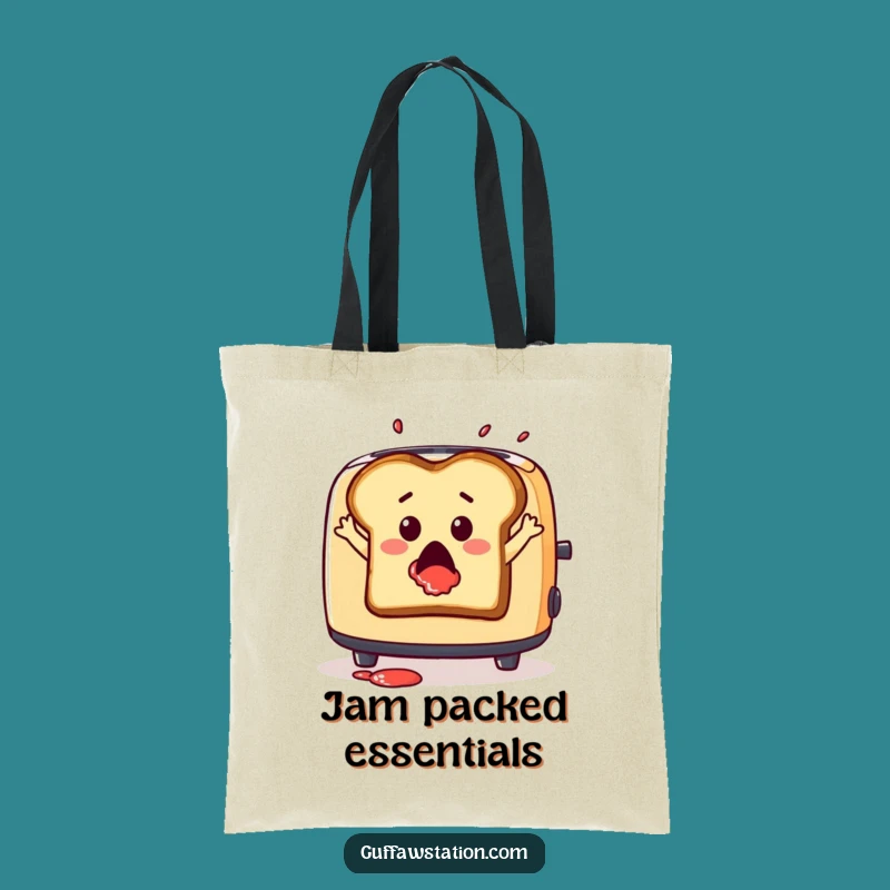 Funny Toast Leap Tote Bag - Hilarious Breakfast Accessory with Jam Splatter Gift