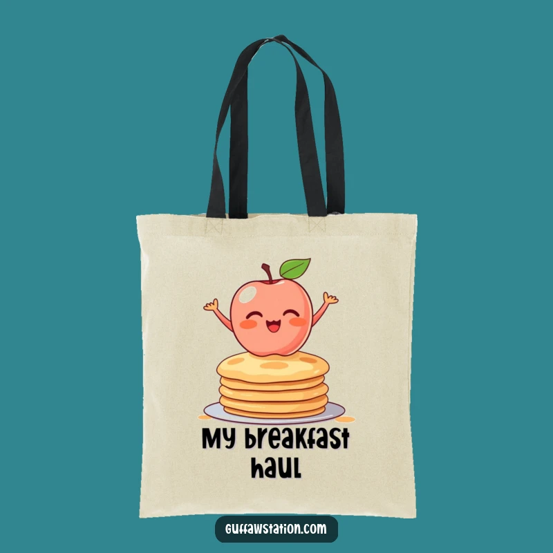 Funny Apple & Pancake Tote Bag - Carry Breakfast Joyfully, Your New Favorite Funny Gift