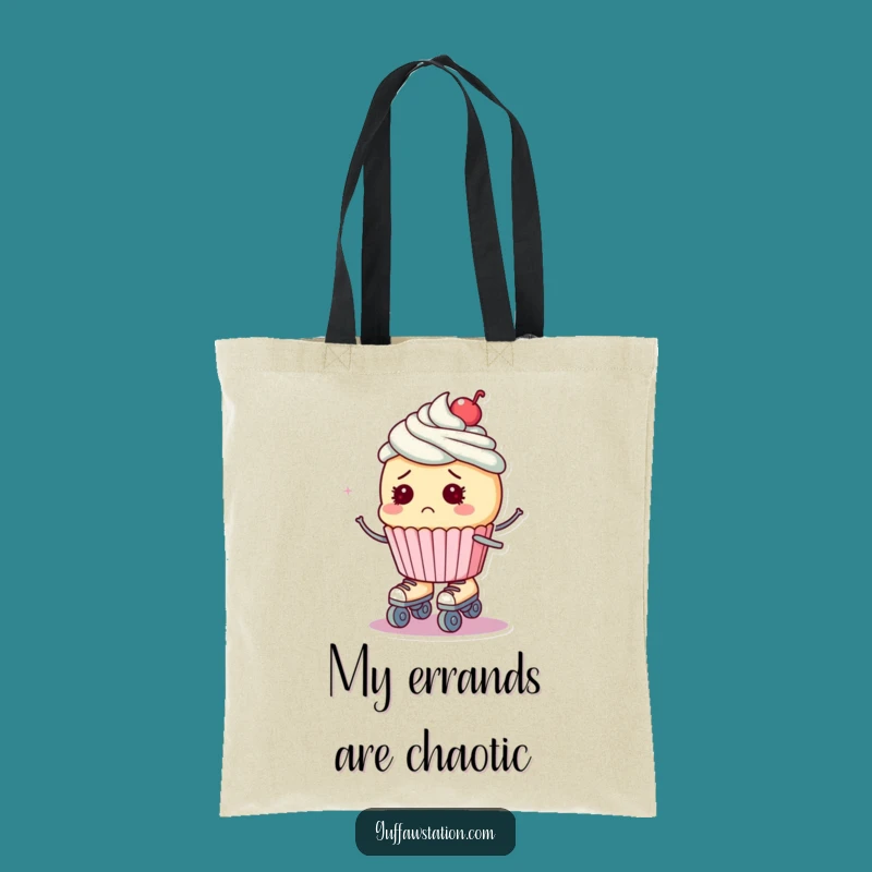 Funny Roller Skate Cupcake Tote Bag: Bewildered Style, Practical Gift!